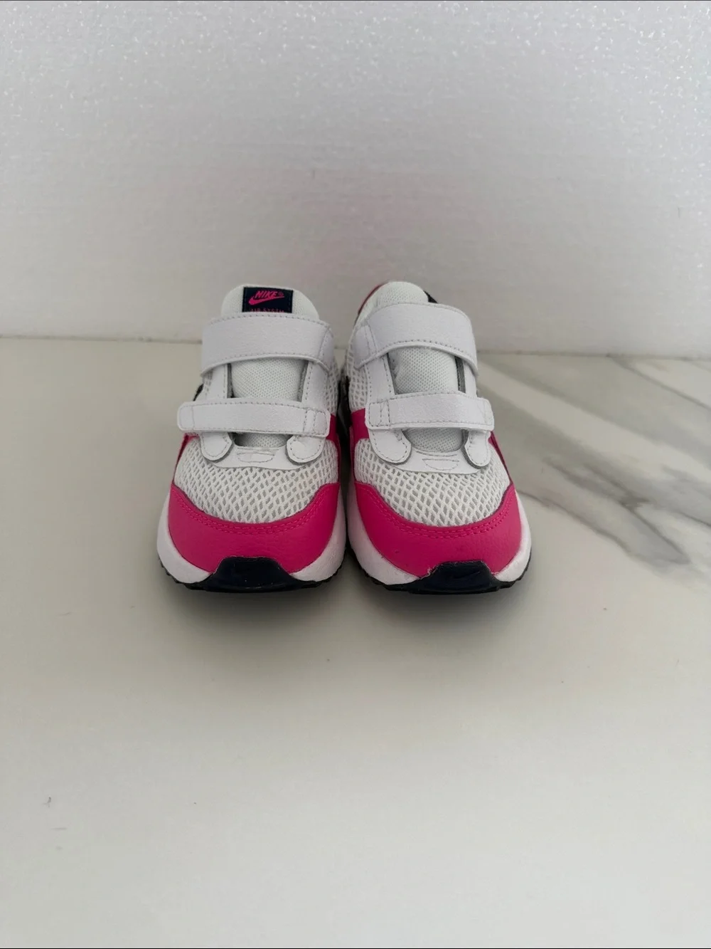 Nike Kids Air Max White & Hot Pink Velcro Sneakers